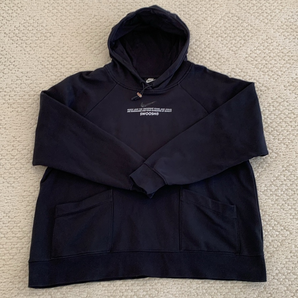 Nike “SWOOSH” Black Hoodie. Size XL. Good Pre-owned Condition.